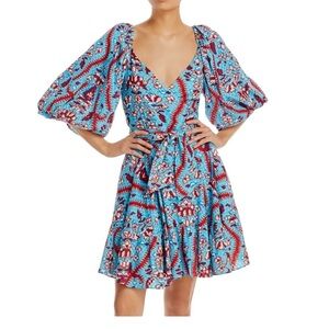 Rhode Darya Puff Sleeve Dress In Plumeria Sky